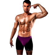 PASSION - BOXER 009 LILA/SCHWARZ EROTISCHE DESSOUS S/M PASSION MEN
