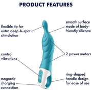 SATISFYER - AMAZING 2 ASPOT VIBRATOR TÜRKIS SATISFYER VIBRATOR
