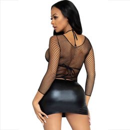 LEG AVENUE - NETZ-LANGARM-T-SHIRT BLAU LEG AVENUE ACCESSORIES