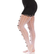 LEG AVENUE - STRÜMPFE MIT ÖFFNUNGEN HERZ & SCHLEIFEN WEISS LEG AVENUE HOSIERY