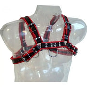 LEATHER BODY - KETTENHARNESS III SCHWARZ/ROT LEATHER BODY