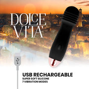 DOLCE VITA - AUFLADBARER VIBRATOR DREI SCHWARZ 7 GESCHWINDIGKEIT DOLCE VITA