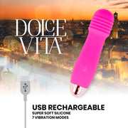 DOLCE VITA - AUFLADBARER VIBRATOR DREI ROSA 7 GESCHWINDIGKEITEN DOLCE VITA