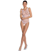 PASSION - WOMAN BS086 WEISSER BODYSTOCKING, EINE GRÖSSE PASSION WOMAN