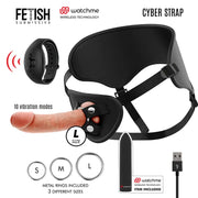 FETISH SUBMISSIVE CYBER STRAP - HARNESS MIT DILDO- UND BULLET-FERNBEDIENUNGS-WATCHME-L-TECHNOLOGIE FETISH SUBMISSIVE