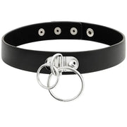 COQUETTE CHIC DESIRE - DOPPELRING-HALSBAND AUS VEGANEM LEDER - ENGEFREUNDE.COM