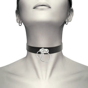 COQUETTE CHIC DESIRE - DOPPELRING-HALSBAND AUS VEGANEM LEDER - ENGEFREUNDE.COM