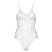 LEG AVENUE - SEAMLESS SCROLL LACE TEDDY - WEISS LEG AVENUE TEDDIES