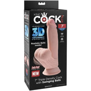 KING COCK - PLUS 3D DILDO SWINGING BALLS 15.2 CM HELLE HAUT KING COCK PLUS