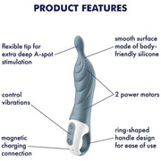 SATISFYER - AMAZING 2 ASPOT VIBRATOR GRAU SATISFYER VIBRATOR