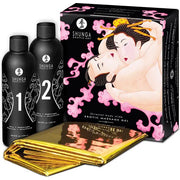 SHUNGA - ORIENTALISCHES KÖRPER-ZU-KÖRPER-EROTISCHES MASSAGEGEL ERDBEER UND CAVA SHUNGA KITS