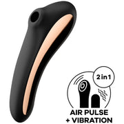 SATISFYER - DUAL KISS AIR PULSE VIBRATOR SCHWARZ - ENGEFREUNDE.COM
