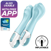 SATISFYER - AIR PUMP VIBRATOR 5+ AUFBLASBARE G-SPOT-VIBRATOR-APP BLAU SATISFYER CONNECT