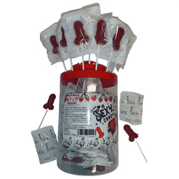 DIABLO PICANTE - 50 PENIS-LUTSCHER MIT ERDBEER- UND KIRSCHBONBONS 50 EINHEITEN DIABLO PICANTE