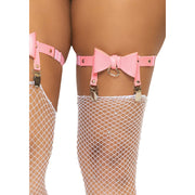 LEG AVENUE - VEGANES LEDER-OBERTEIL-HOHES GARTER-EINHEITSGRÖSSE - ROSA LEG AVENUE ACCESSORIES