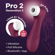 SATISFYER - PRO 2 GENERATION 3 WINE RED BLUETOOTH & APP SATISFYER AIR PULSE