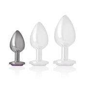 INTENSE - ANALPLUG AUS ALUMINIUMMETALL MIT VIOLETTEM KRISTALL, GRÖSSE S INTENSE ANAL TOYS
