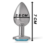 INTENSE - ANALSTECKER AUS ALUMINIUMMETALL MIT BLAUEM KRISTALL, GRÖSSE S INTENSE ANAL TOYS