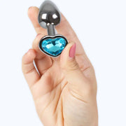 SECRETPLAY - BUTT PLUG AUS METALL, BLAUES HERZ, KLEINE GRÖSSE 7 CM - ENGEFREUNDE.COM