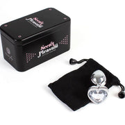 SECRETPLAY - BUTT PLUG AUS METALL, KLARES KRISTALLHERZ, KLEINE GRÖSSE 7 CM - ENGEFREUNDE.COM