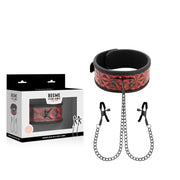 BEGME - RED EDITION HALSBAND MIT NIPPELKLEMMEN MIT NEOPRENFUTTER - ENGEFREUNDE.COM