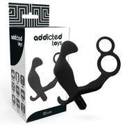 ADDICTED TOYS - ANALPLUG MIT DOPPELTEM PENISRING UND HODEN SCHWARZ - ENGEFREUNDE.COM