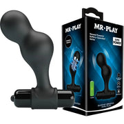 MR PLAY - SCHWARZER SILIKON-VIBRATOR-ANALSTECKER - ENGEFREUNDE.COM