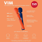 FUN FACTORY - VIM SILIKON WIEDERAUFLADBARER, VIBRIERENDER, GEWICHTETER RUMBLE WAND SUNRISE ORANGE FUN FACTORY
