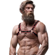 FETISH SUBMISSIVE ATTITUDE - BRUSTHARNESS AUS ÖKOLEDER FÜR HERREN SCHWARZ/ROT FETISH SUBMISSIVE ATTITUDE