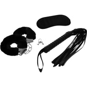 INTENSE - FETISH EROTIKSPIELSET 1 MIT HANDSCHELLEN, BLINDMASKE UND PEITSCHE - ENGEFREUNDE.COM