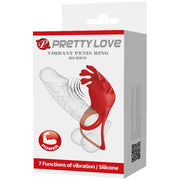 PRETTY LOVE - RUBEN VIBRATORRING 7 VIBRATIONEN SILIKON ROT PRETTY LOVE MALE