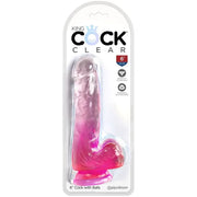 KING COCK - CLEAR REALISTISCHER PENIS MIT KUGELN 13.5 CM ROSA KING COCK