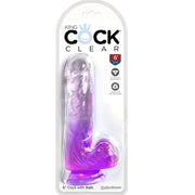 KING COCK - CLEAR REALISTISCHER PENIS MIT KUGELN 13.5 CM LILA KING COCK