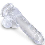 KING COCK - CLEAR REALISTISCHER PENIS MIT EIEREN 13.5 CM TRANSPARENT - ENGEFREUNDE.COM