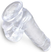 KING COCK - CLEAR REALISTISCHER PENIS MIT EIEREN 13.5 CM TRANSPARENT - ENGEFREUNDE.COM