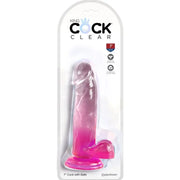 KING COCK - CLEAR REALISTISCHER PENIS MIT KUGELN 15.2 CM ROSA KING COCK