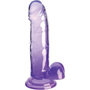 KING COCK - CLEAR REALISTISCHER PENIS MIT KUGELN 15.2 CM LILA - ENGEFREUNDE.COM