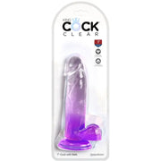KING COCK - CLEAR REALISTISCHER PENIS MIT KUGELN 15.2 CM LILA - ENGEFREUNDE.COM
