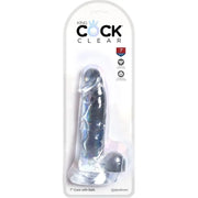 KING COCK - CLEAR REALISTISCHER PENIS MIT EIEREN 15.2 CM TRANSPARENT - ENGEFREUNDE.COM