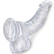 KING COCK - CLEAR REALISTISCH GEBOGENER PENIS MIT 16.5 CM TRANSPARENTEN EIEREN KING COCK