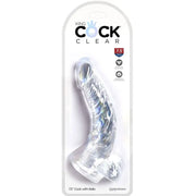 KING COCK - CLEAR REALISTISCH GEBOGENER PENIS MIT 16.5 CM TRANSPARENTEN EIEREN KING COCK