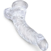 KING COCK - CLEAR REALISTISCH GEBOGENER PENIS MIT 16.5 CM TRANSPARENTEN EIEREN KING COCK