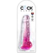 KING COCK - CLEAR REALISTISCHER PENIS MIT KUGELN 16.5 CM ROSA KING COCK