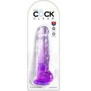 KING COCK - CLEAR REALISTISCHER PENIS MIT KUGELN 16.5 CM LILA KING COCK