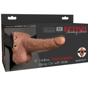 FETISH FANTASY SERIES - VERSTELLBARES GURT REALISTISCHER PENIS MIT WIEDERAUFLADBAREN HODEN UND VIBRATOR 15 CM FETISH FANTASY SERIES