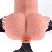 FETISH FANTASY SERIES - VERSTELLBARES GURT MIT FERNBEDIENUNG, REALISTISCHER PENIS MIT WIEDERAUFLADBAREN HODEN UND VIBRATOR 15 CM - ENGEFREUNDE.COM