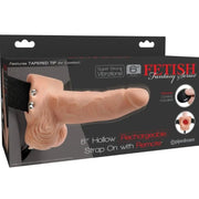 FETISH FANTASY SERIES - VERSTELLBARES GURT MIT FERNBEDIENUNG, REALISTISCHER PENIS MIT WIEDERAUFLADBAREN HODEN UND VIBRATOR 15 CM - ENGEFREUNDE.COM