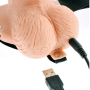 FETISH FANTASY SERIES - VERSTELLBARES GURT MIT FERNBEDIENUNG, REALISTISCHER PENIS MIT WIEDERAUFLADBAREN HODEN UND VIBRATOR 15 CM - ENGEFREUNDE.COM