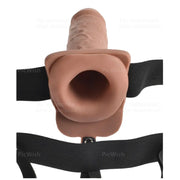 FETISH FANTASY SERIES - VERSTELLBARES GURT REALISTISCHER PENIS MIT WIEDERAUFLADBAREN BLLEN UND VIBRATOR 17,8 CM - ENGEFREUNDE.COM