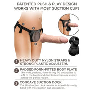 KING COCK - ELITE DELUXE VERSTELLBARES HARNESS-KIT RING MIT HODEN & DILDO 20.3 CM KING COCK